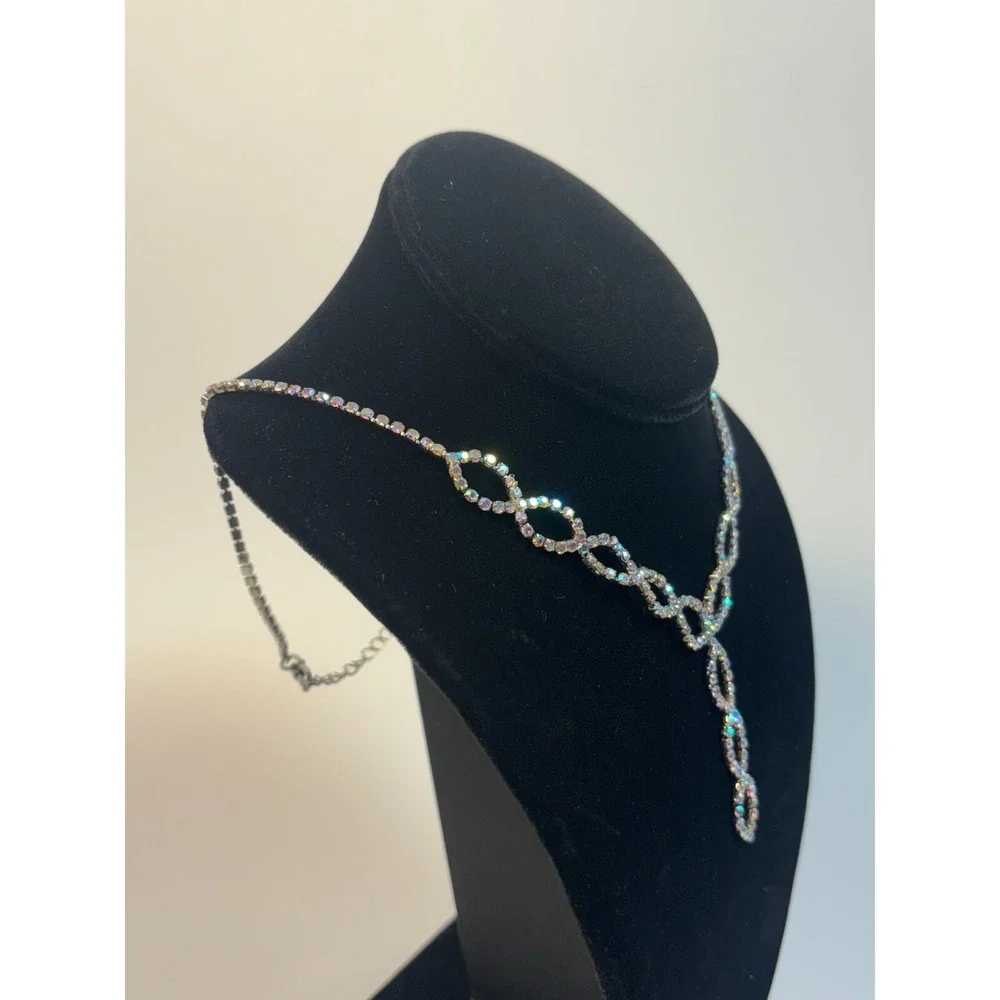 Necklace Choker Rhinestone Elegant Loops Classic Design ‎ 18 inch